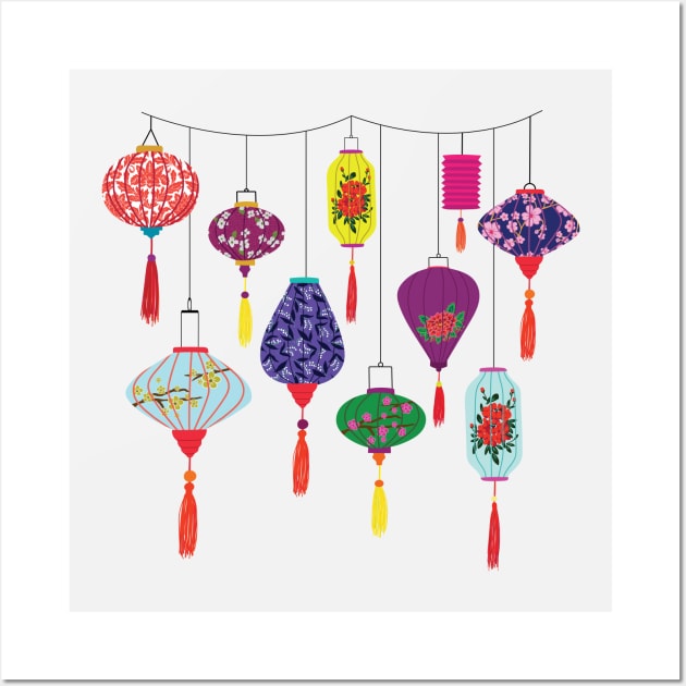 Vietnamese lanterns Wall Art by Jennifer Ladd